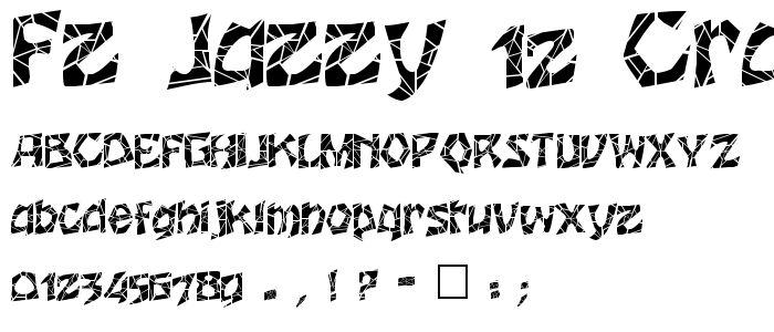 FZ JAZZY 12 CRACKED font